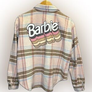 Barbie Plaid Button Down Shirt - Pink, Blue, Brown